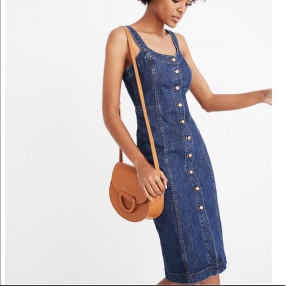 Madewell Dresses & Skirts - Madewell Denim Button Front Tank Jean Dress 10